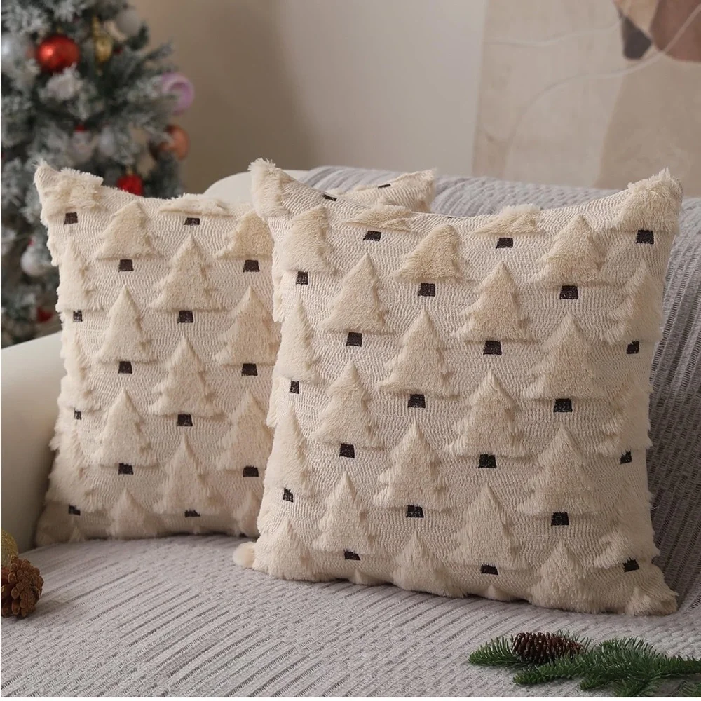Allorry Christmas Pillow Covers 26x26 Inch Soft Plush Faux Fur/ 713/bb8-3